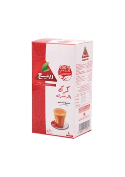 - A boxed tea product featuring red and white packaging with Arabic text and a small cup of tea shown on the front.
- Appears targeted to adults (unisex), based on the neutral tea packaging and imagery; no gender-specific styling is evident.
- Notable attributes: saffron/kark (Karak) tea flavor, 100% Arabic/wan branding marks, box shows a steaming cup of tea and herbal/berry-inspired graphic, with a clean, rectangular carton design and side panel text.