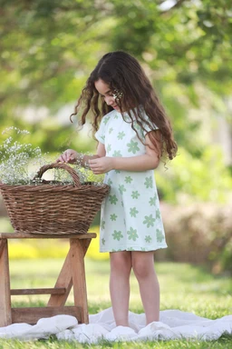 - A mint-colored nightdress for a young girl, featuring a relaxed, above-knee length with short sleeves and a simple A-line silhouette.
- Intended audience: girls (adult-like model is a child). Visible styling is casual, sleepwear suitable for home use.
- Notable attributes: mint fabric with a floral/flower print in slightly darker green; soft, breathable material; overall sweet, playful look. No branding visible.