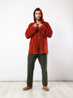 MIX AND MATCH Fur embroidered hooded jacket