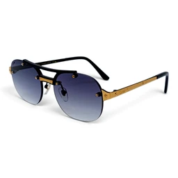 - What the product is: A pair of oversized aviator-style sunglasses with gradient lenses.
- Apparent audience: Unisex (designed to suit both men and women based on neutral, fashion-forward styling).
- Notable attributes: Rimless-ish look with dark-to-light blue gradient lenses, gold-toned metal temples with decorative engravings, black upper frame accents, and nose pads for comfort. The frame is double-bridge style with a sleek, designer-inspired vibe.