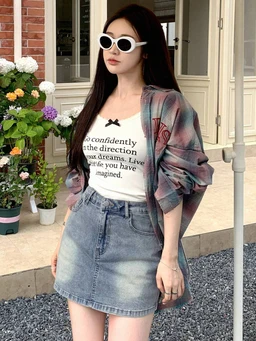DAZY_Womens_Denim_Skirtalls_With_Covered_Front_Pocket_Casual__SHEIN_main_3