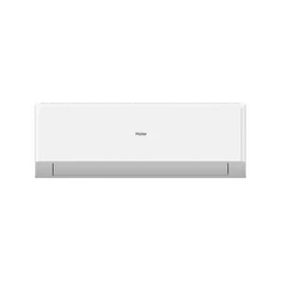 A wall-mounted split air conditioner unit with a clean white rectangular indoor panel. Appears designed for a unisex or general audience, with a slim bottom vent and subtle Haier branding. Visible attributes include a white casing, horizontal intake/output vents at the lower front, and a compact, minimalist style suitable for cooling-only use.