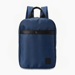 A_blue_backpack_with_a_sleek_design_featuring_a_front_pocket_and_a_secured_back_pocket_made_from_high-quality_materials.