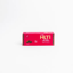 - Product: A small, rectangular chocolate bar wrapper in bright pink/red packaging. The visible front shows the brand name “Hili” and indicates “Bitter chocolate,” with both English and Arabic text. Size appears compact, likely a single-serving piece (10 pieces noted on the wrapper).
- Audience and styling: The minimal, clean presentation suggests a unisex or general audience, but the packaging styling with bold pink color and Arabic/English text targets a Middle Eastern market and adult consumers.
- Materials and attributes: Cardboard wrapper covering a chocolate bar; color theme is vivid pink/red with white and yellow/cream text. The overall look is playful and modern.