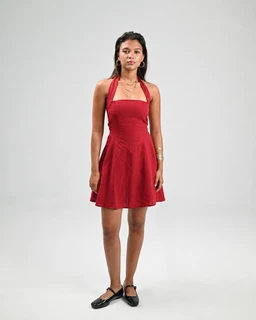 Red_satin_dress_with_extended_hem