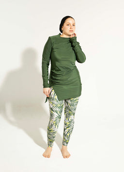 OliveGreenDrapeSwimtop-7