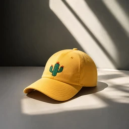 - A yellow baseball cap with an embroidered green cactus motif on the front. 
- Appears to be for unisex or general adult sizing, based on typical cap cut and styling; the curved brim and structured crown give it a casual, everyday look. 
- Visible materials suggest a cotton or cotton-blend fabric with a smooth, matte finish; colors are bright sunflower yellow for the cap and a green cactus with small red accents.
